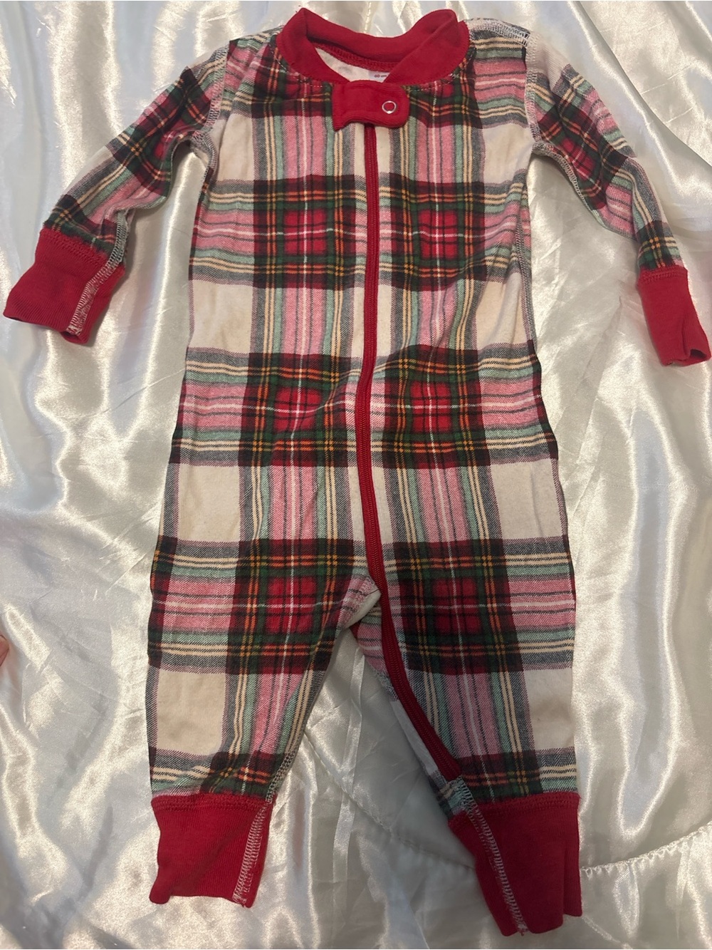 Hanna Andersson Red Plaid One-Piece Footie